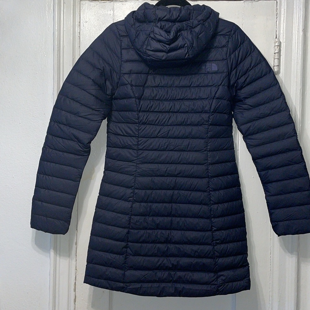 THE NORTH FACE WOMEN'S STRETCH DOWN PARKA AVIATOR COAT JACKET NAVY SIZE XS - Picture 7 of 7